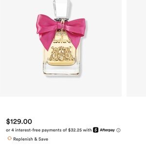 Juicy Couture Fragrance with Pink Ribbon and Gold Accents